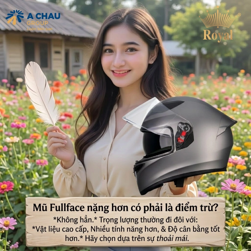 Mũ fullface nặng hơn có phải là điểm trừ không?