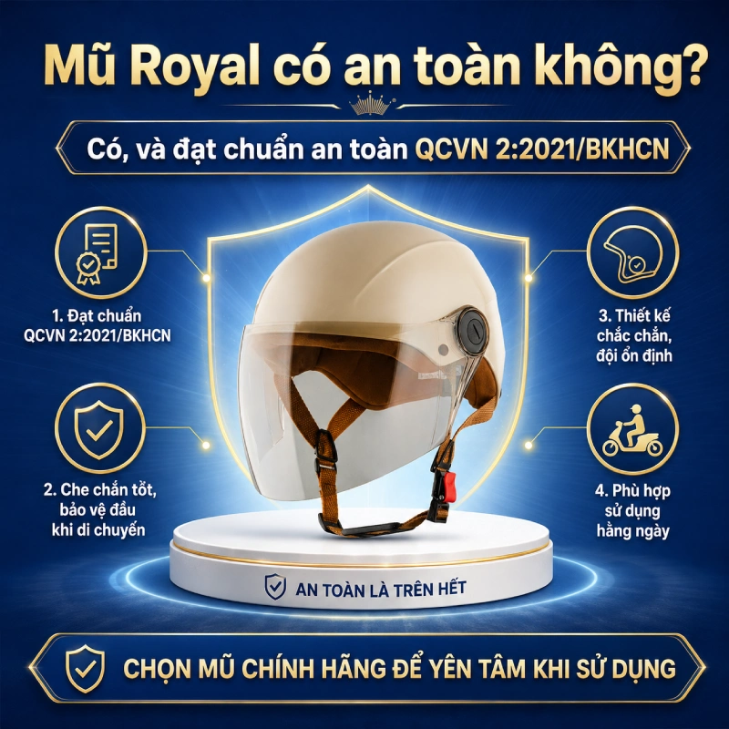 Mũ Royal có an toàn không? Có rất an toàn