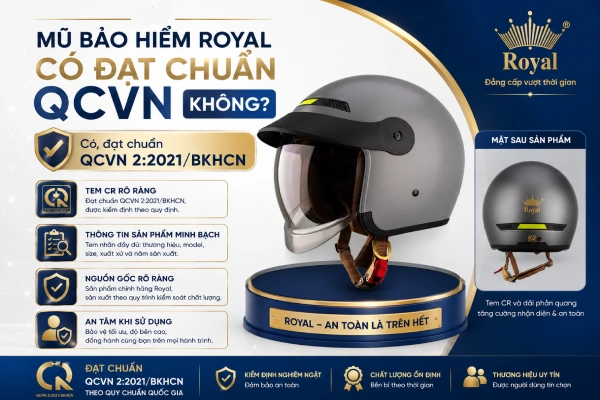 Mũ bảo hiểm Royal có đạt chuẩn QCVN không?