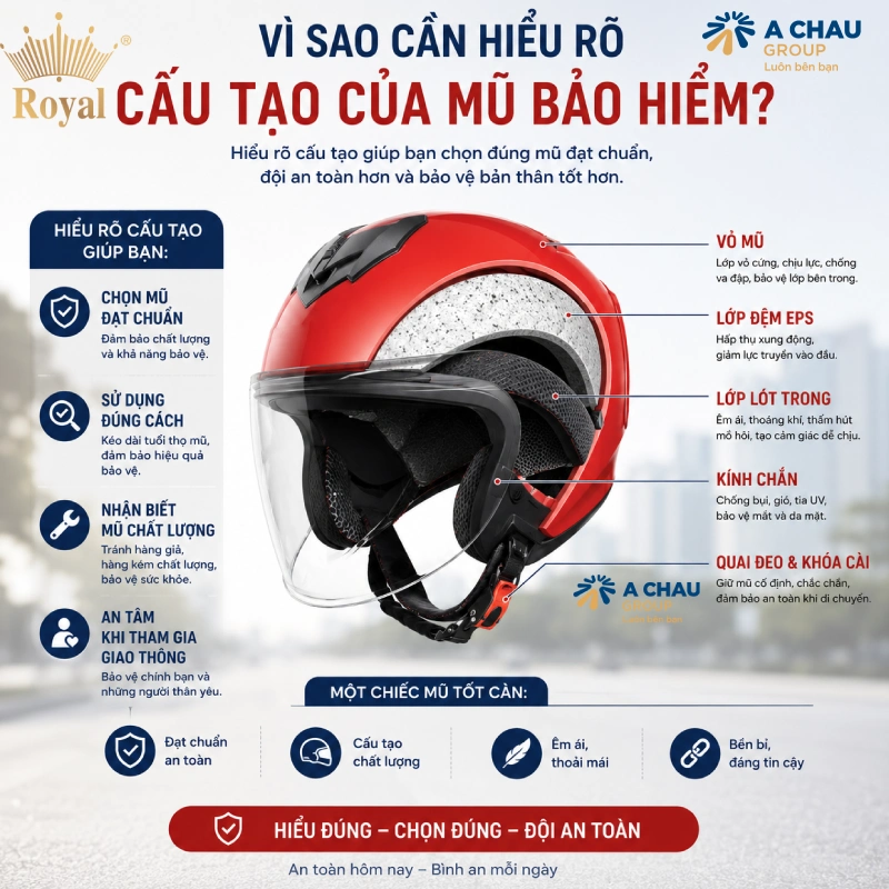 Những lý do bạn nên hiểu cấu tạo mũ bảo hiểm