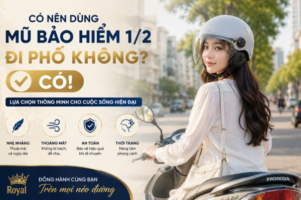 Có nên dùng mũ bảo hiểm 1/2 đi phố không?