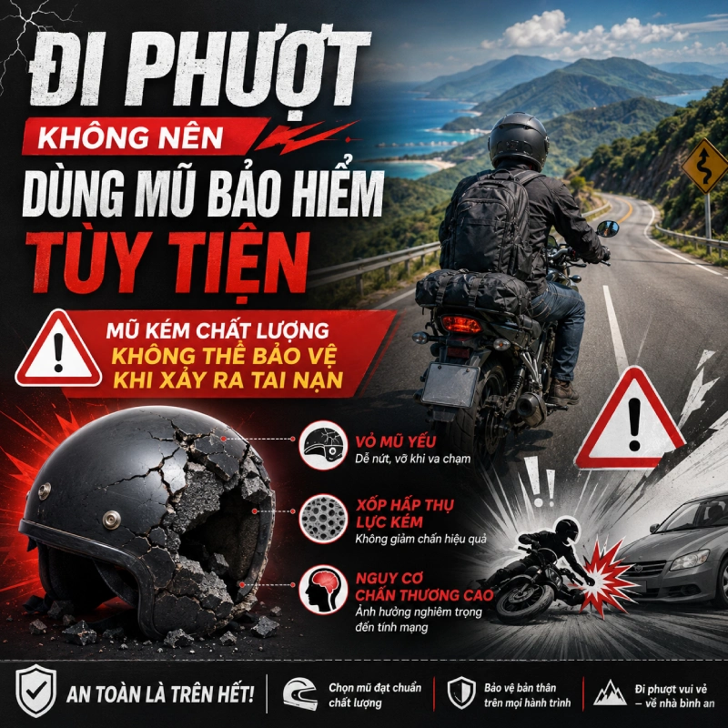 Mũ kém chất lượng không thể bảo vệ khi xảy ra tai nạn