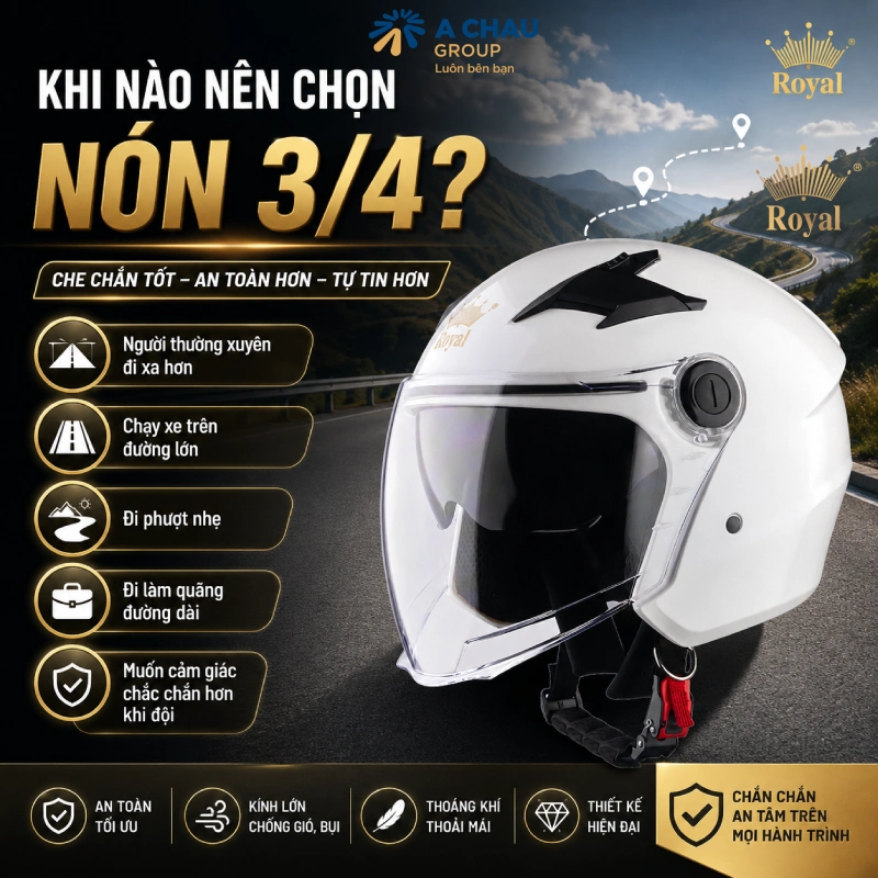 Khi nào nên chọn mũ 3/4?