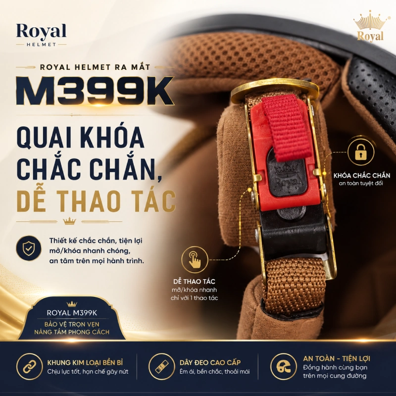 Quai khóa chắc chắn, dễ thao tác