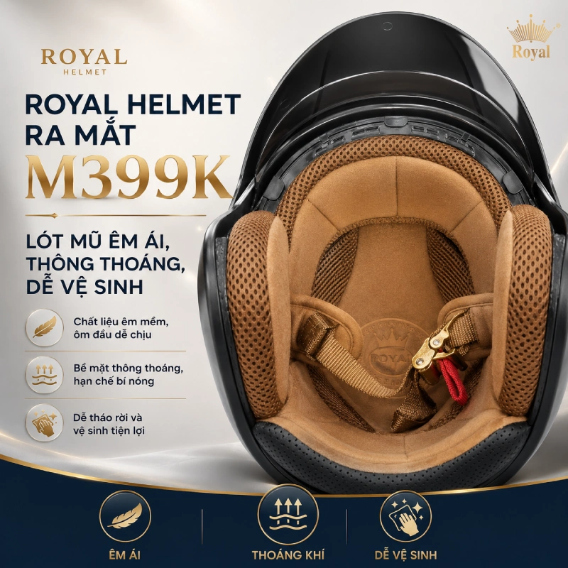 Lót mũ êm ái, thông thoáng, dễ vệ sinh