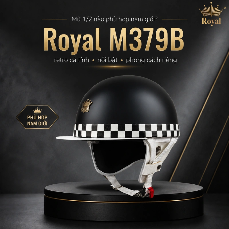 Mũ 1/2 nào phù hợp nam giới Royal M379B