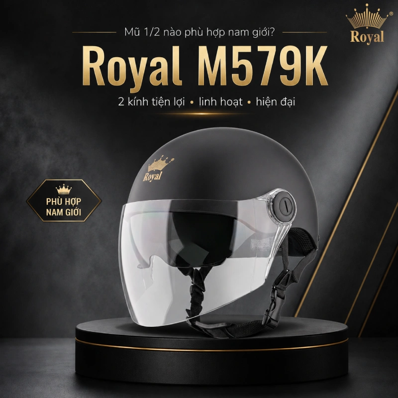 Mũ 1/2 nào phù hợp nam giới M579K