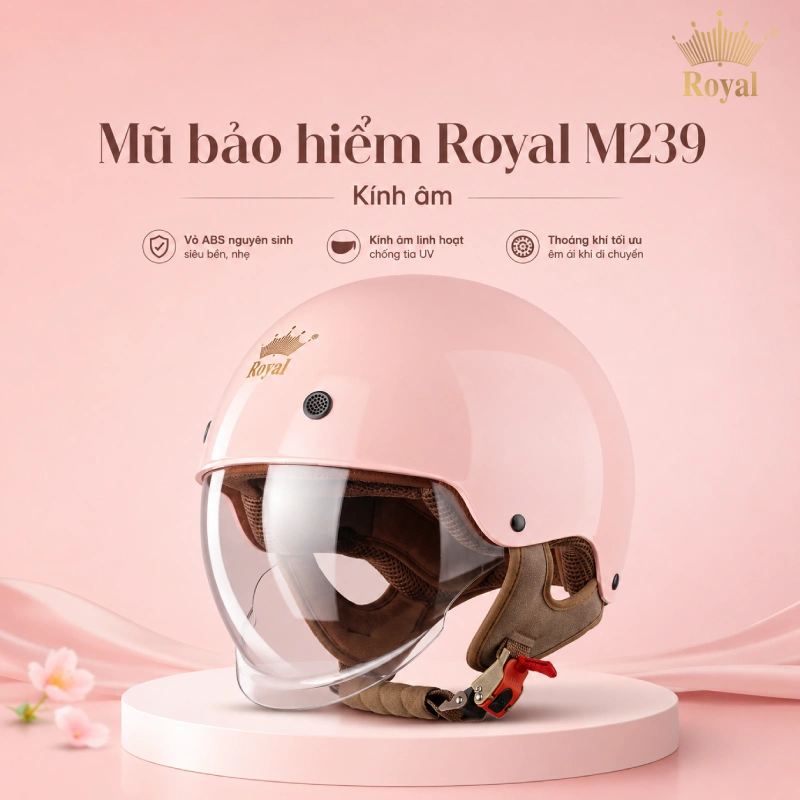 Mũ bảo hiểm 1/2 đẹp Royal M239