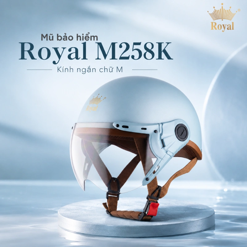 Mũ bảo hiểm 1/2 đẹp Royal M258K