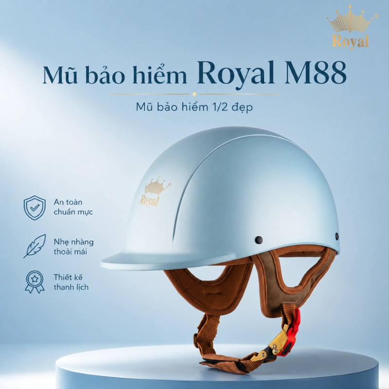 Mũ bảo hiểm 1/2 nảo đẹp Royal M88