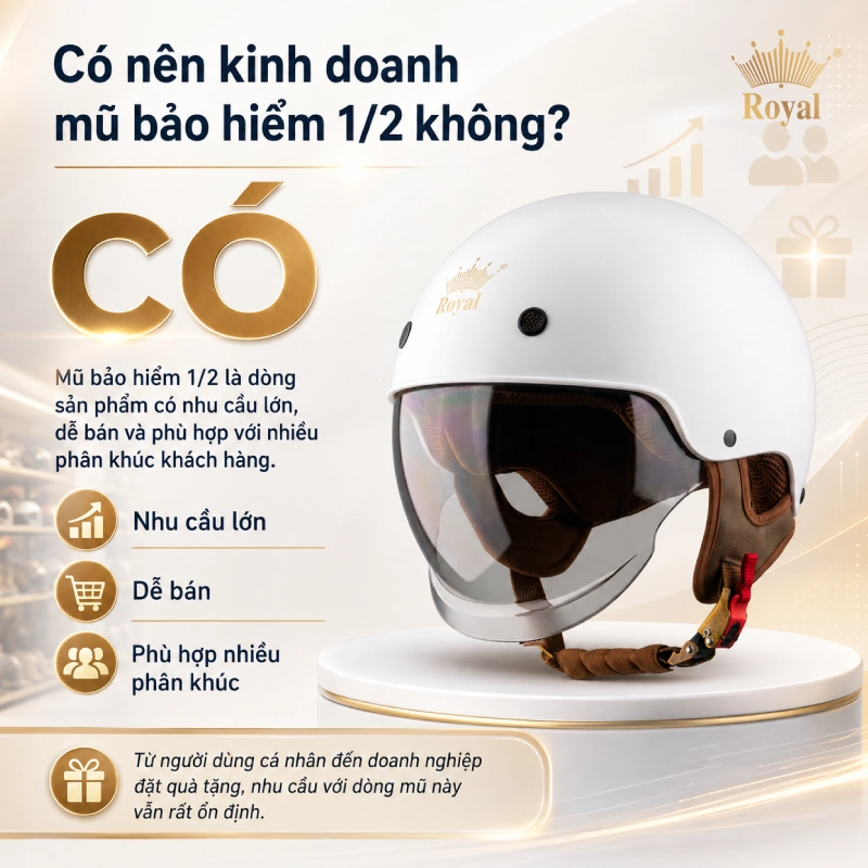 Có nên kinh doanh mũ bảo hiểm 1/2 không?