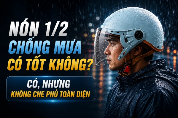 Nón 1/2 có chống mưa tốt không?