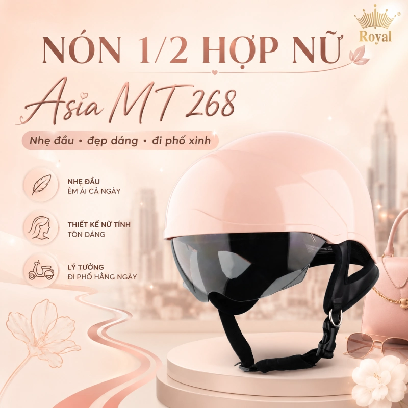 Nón 1/2 hợp nữ MT268