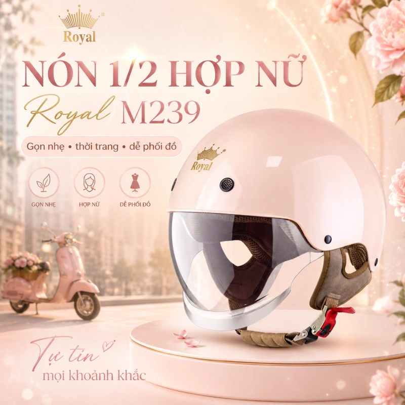 Nón 1/2 hợp nữ M239