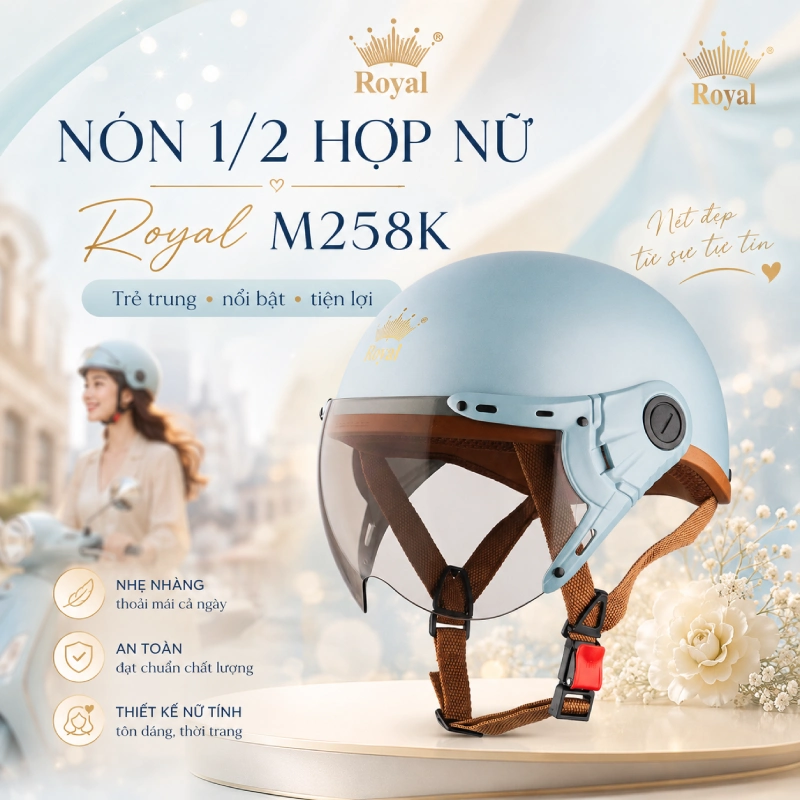 Nón 1/2 hợp nữ M258K