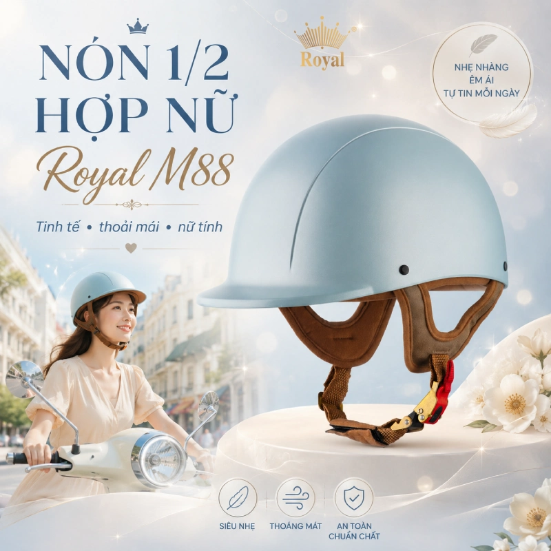 Nón 1/2 hợp nữ M88