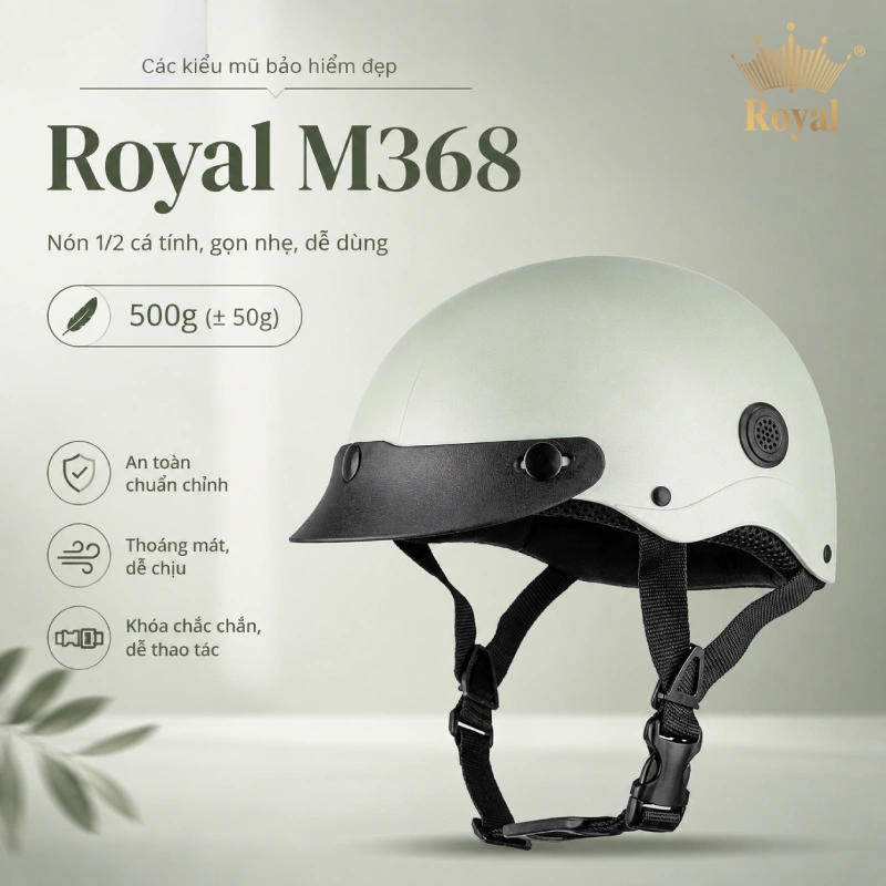 Nón 1/2 nhẹ Royal M368