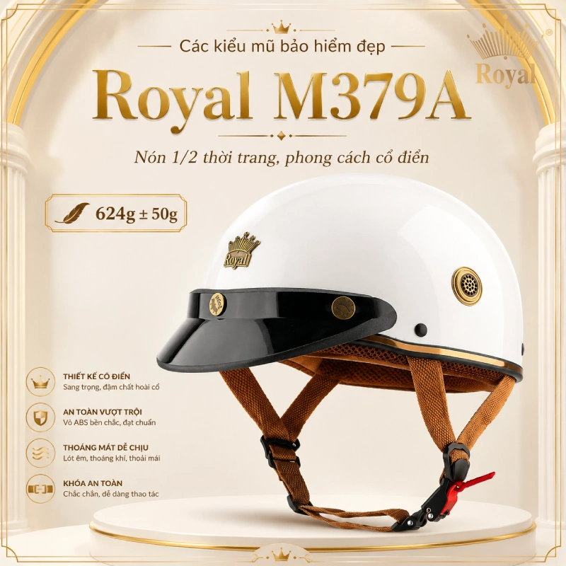 Nón 1/2 nhẹ Royal M379A