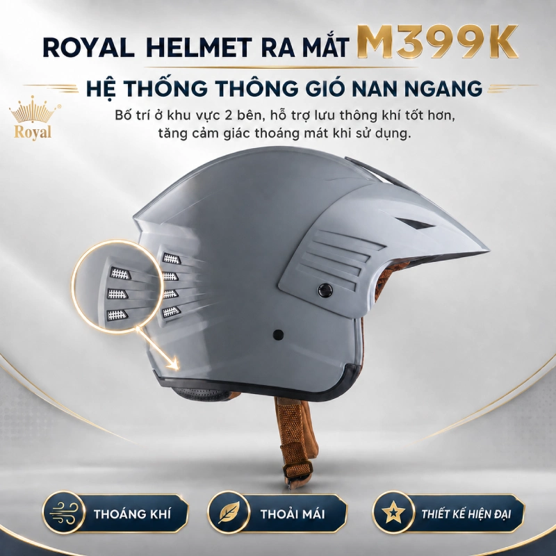 Royal Helmet ra mắt sản phẩm M399K hệ thống thống gió hiện đại