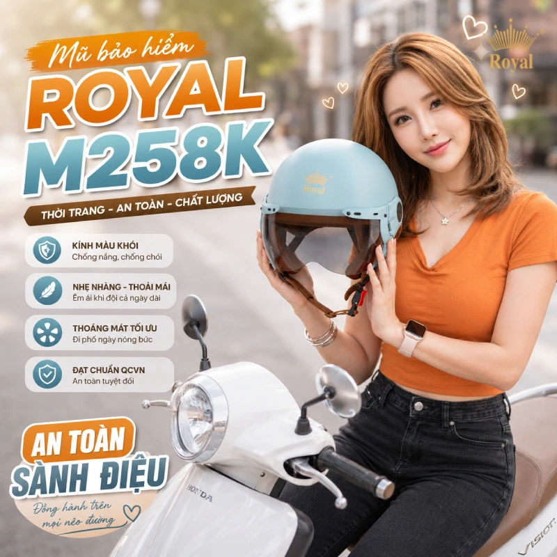 Mũ bảo hiểm đi phố Royal M258K