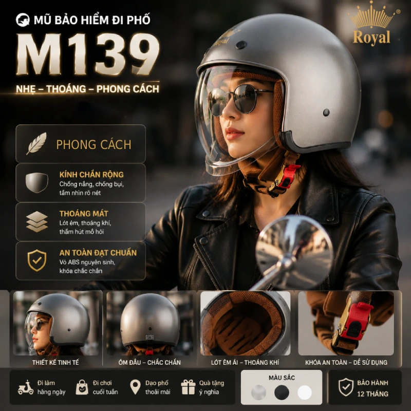 Mũ bảo hiểm đi phố Royal M139
