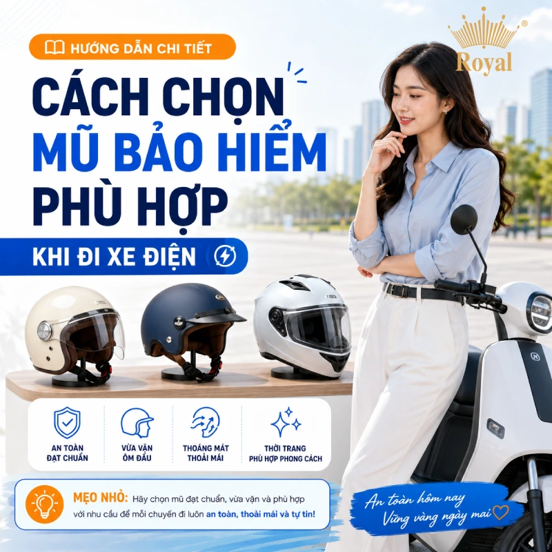 Cách lựa chọn mũ bảo hiểm phù hợp khi đi xe điện