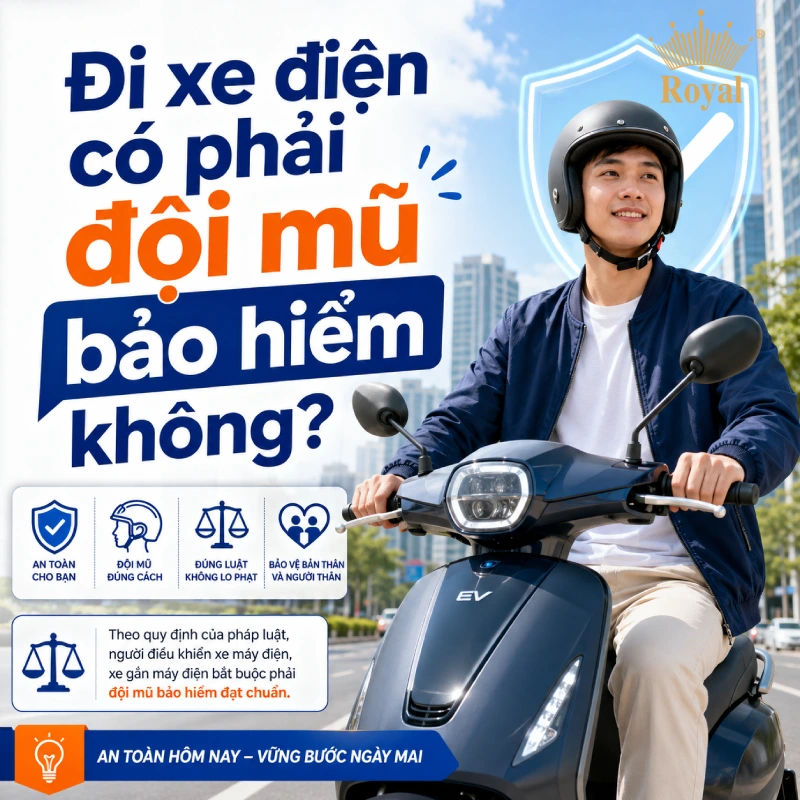 Đi xe điện có phải đội mũ bảo hiểm không?