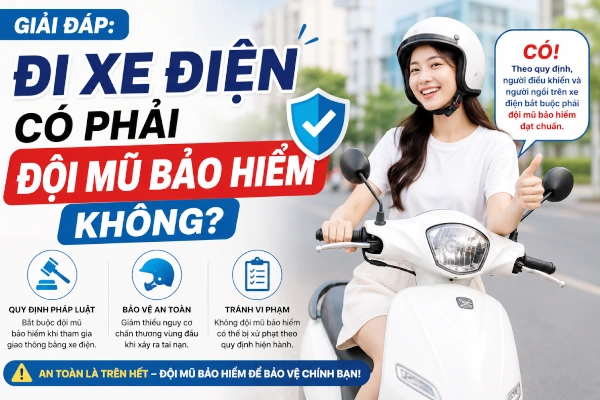 Giải đáp: Đi xe điện có phải đội mũ bảo hiểm không?