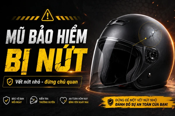 Mũ bảo hiểm bị nứt