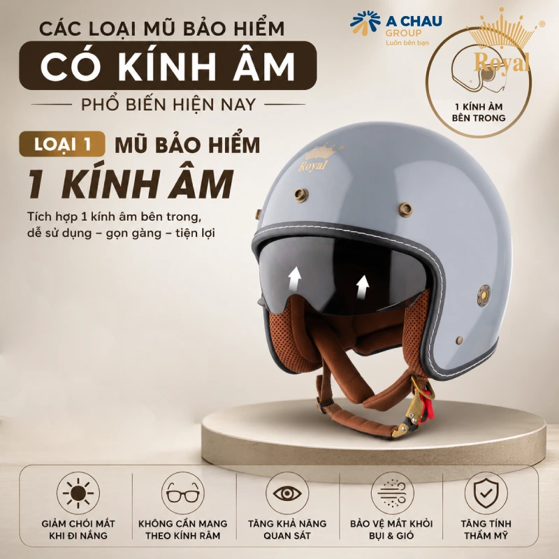 Mũ bảo hiểm 1 kính âm