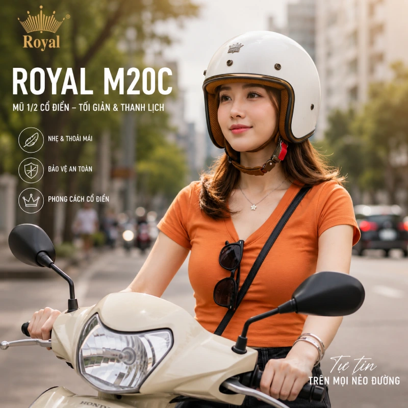 Mũ bảo hiểm đi phố Royal M20C