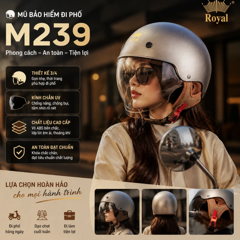 Mũ bảo hiểm đi phố Royal M239