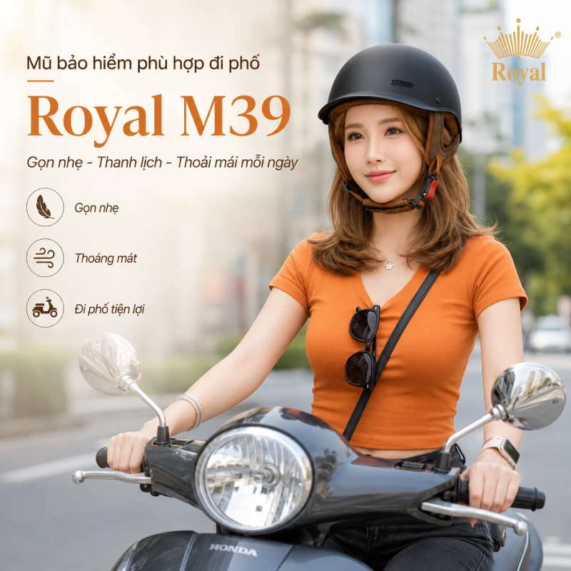 Mũ bảo hiểm đi phố Royal M39