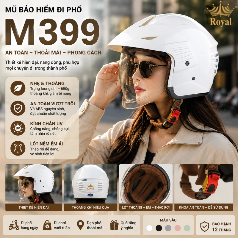 Mũ bảo hiểm đi phố Royal M99k