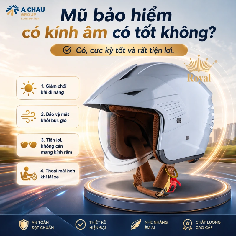 Mũ bảo hiểm có kính âm có tốt không? Câu trả lời là Có.