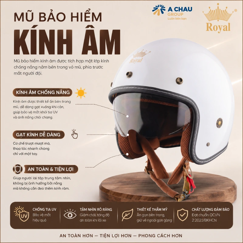 Mũ bảo hiểm có kính âm là gì?