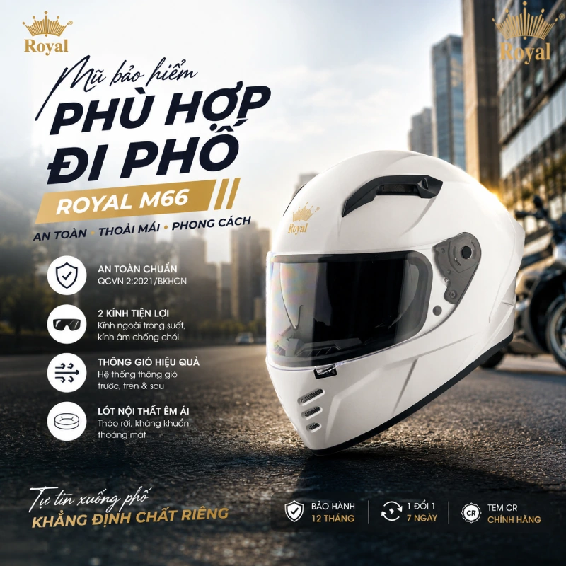 Mũ bảo hiểm đi phố Royal M66