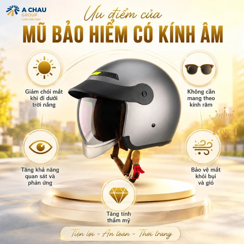 Những ưu điểm của mũ bảo hiểm có kính âm