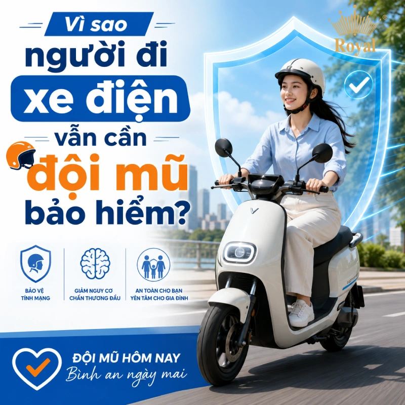 Vì sao pháp luật bắt buộc đội mũ bảo hiểm khi đi xe điện?