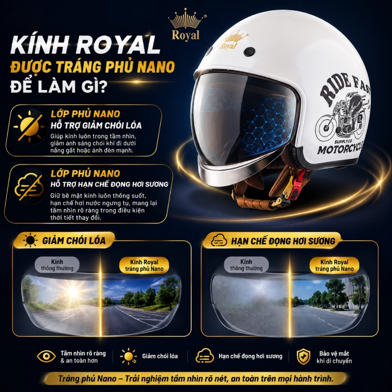 Kính Royal được tráng phủ nano để làm gì?