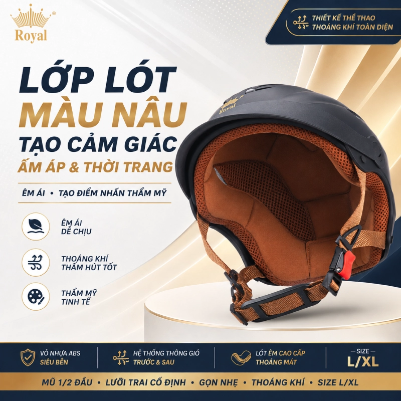 Lớp lót màu nâu tạo cảm giác ấm áp và thời trang