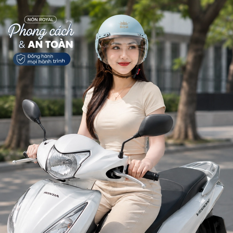 Mũ bảo hiểm nào phù hợp xe tay ga?Mũ bảo hiểm 1/2 lựa chọn tiện lợi nhất khi đi xe tay ga trong thành phố