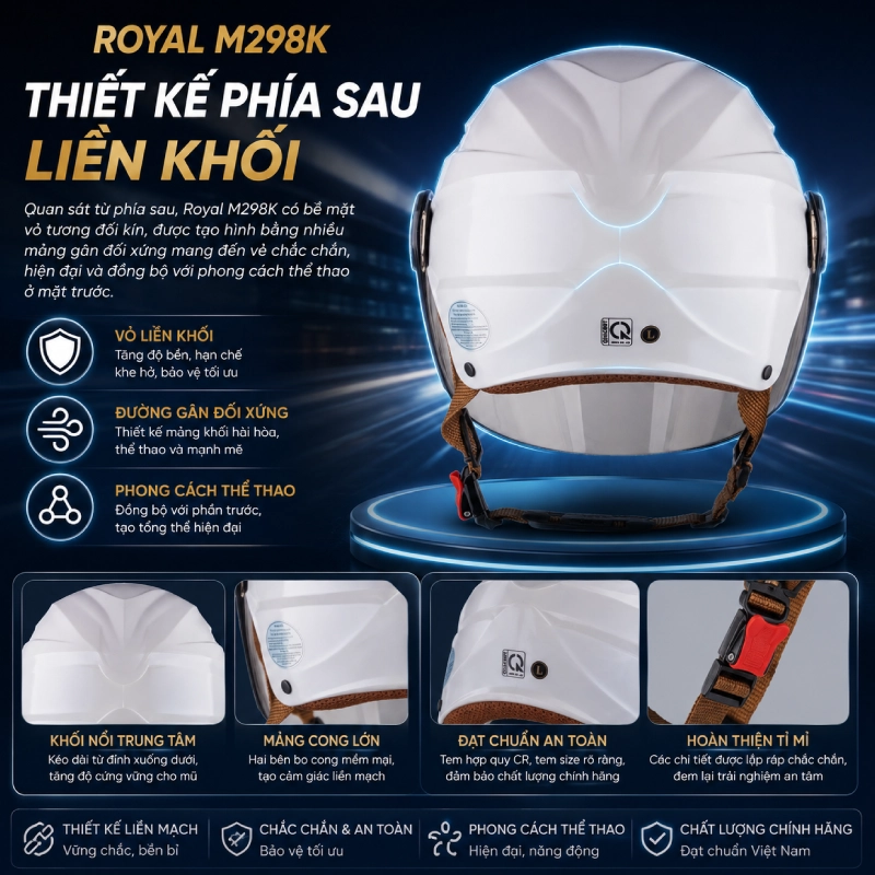 Thiết kế phía sau liền khối