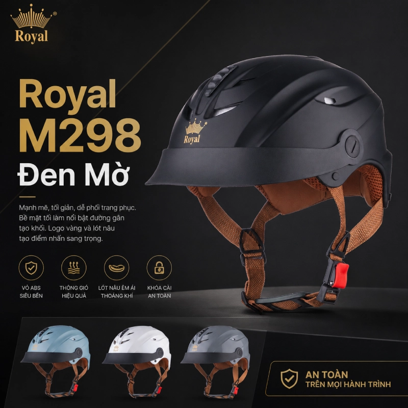 Royal M298 đen mờ
