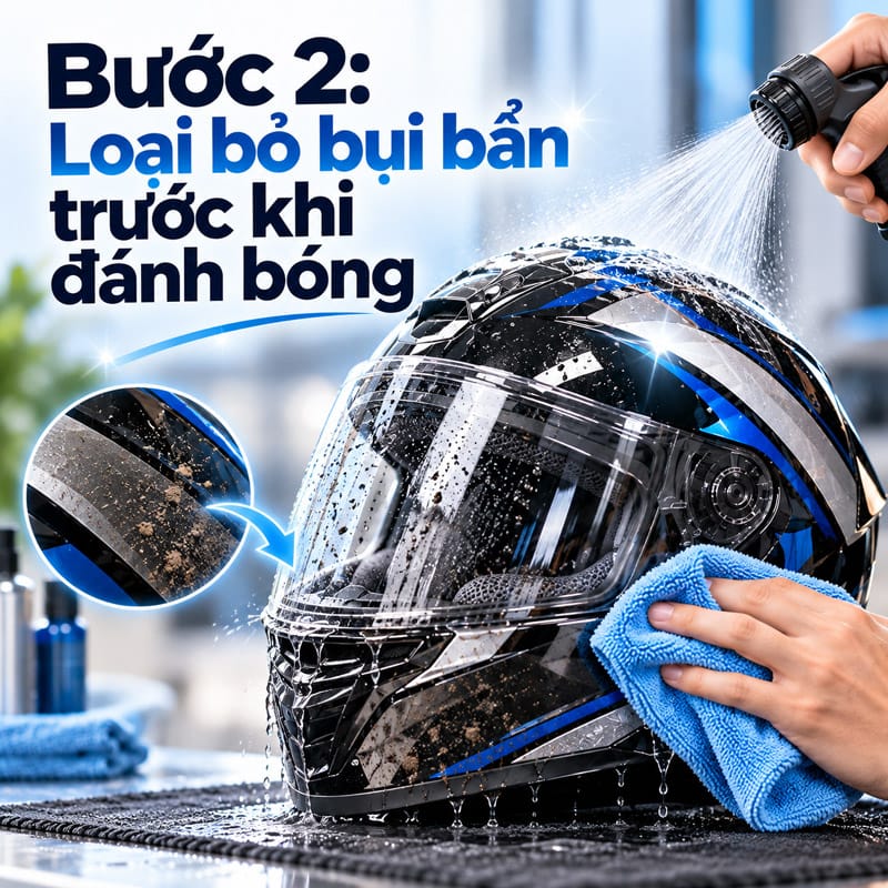 Bước 2: Loại bỏ bụi bẩn trước khi đánh bóng