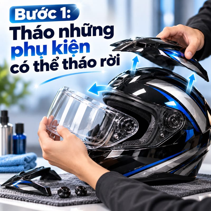 Bước 1: Tháo những phụ kiện có thể tháo rời