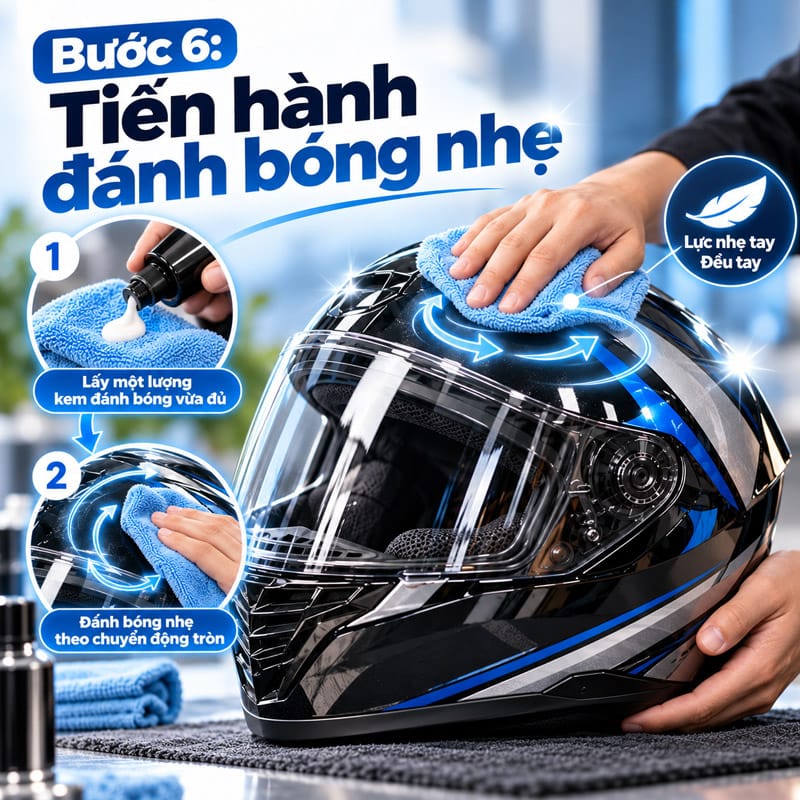 Bước 6: Tiến hành đánh bóng nhẹ