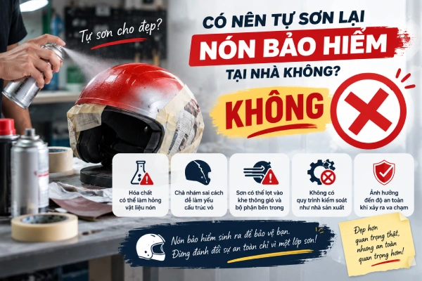 Có nên tự sơn lại nón bảo hiểm tại nhà không?