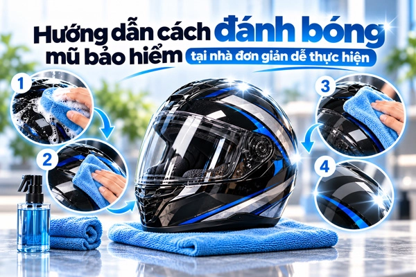 Hướng dẫn cách đánh bóng nón bảo hiểm tại nhà đẹp như mới