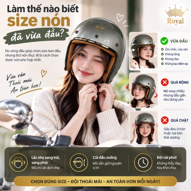 Làm thế nào biết size nón đã vừa đầu?